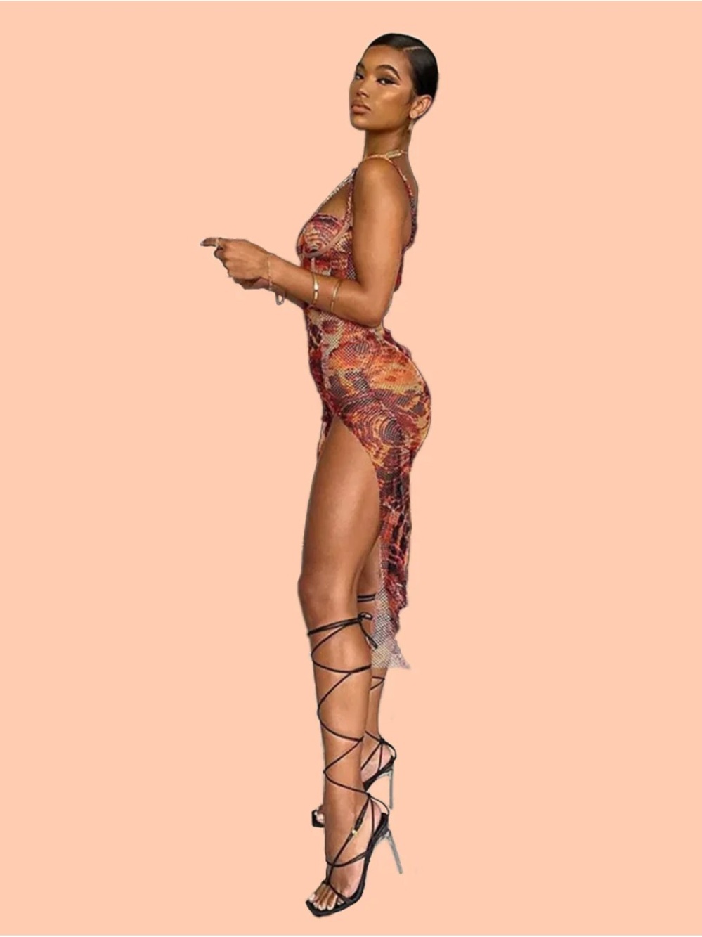 matte brand mesh dress - Picture 4 of 4
